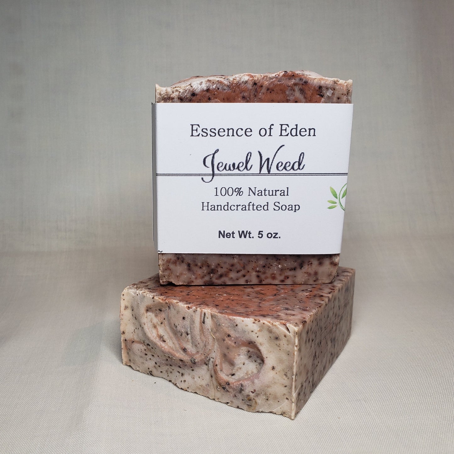 Handcrafted Natural Soap, Jewel Weed, Red Moroccan Clay, Olive Oil, Coconut Oil, Tallow, Aqua, Lye, Cane Sugar, Sea Salt