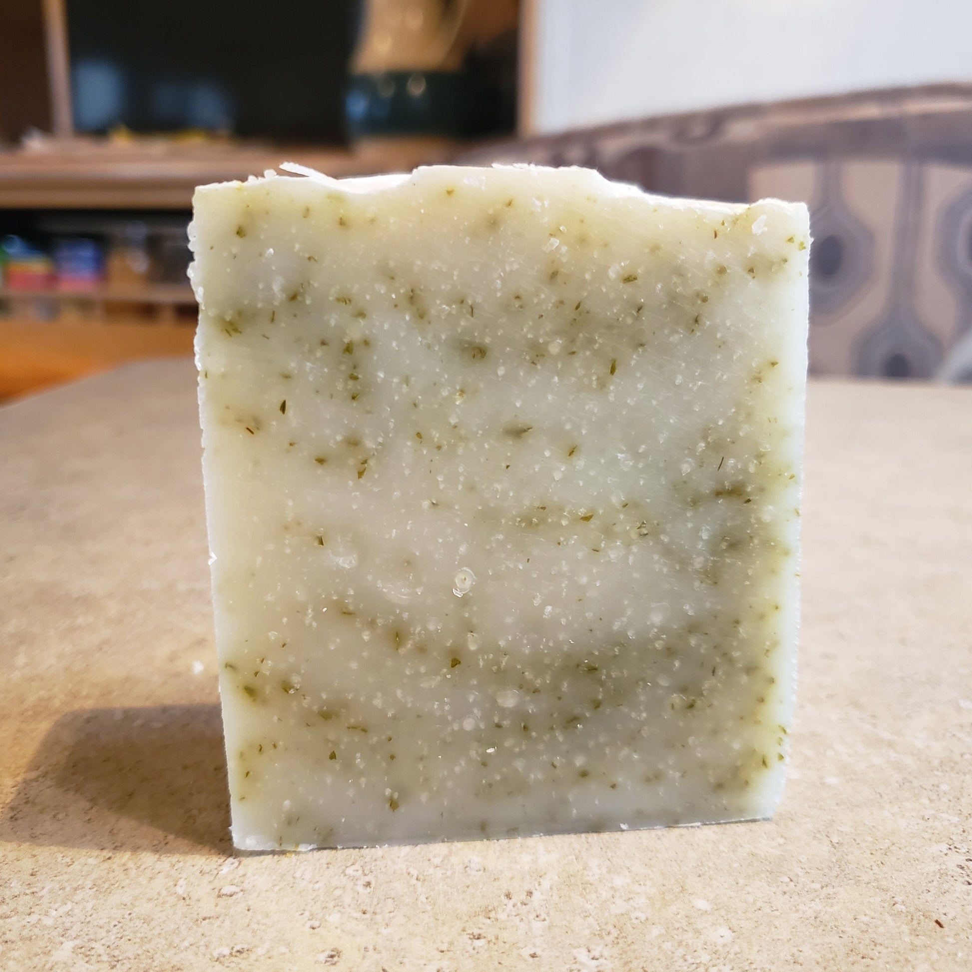 Handcrafted Natural Soap, Tea Tree, Lavender Essential Oils, Crushed Parsley Leaves, Olive Oil, Coconut Oil, Tallow, Aqua, Lye, Citric Acid, Cane Sugar, Sea Salt